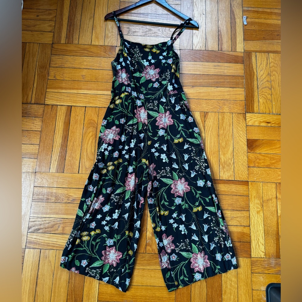 Old Navy Black Floral Jumpsuit